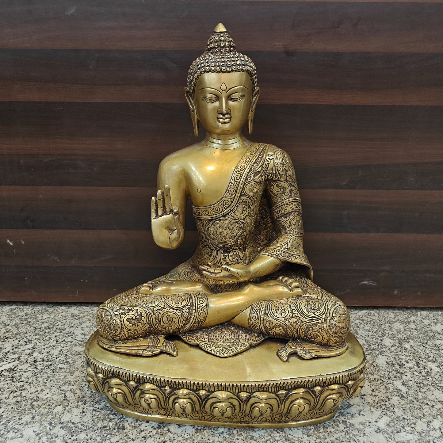 Brass Large Buddha Statue Antique Finish Showpiece 2 Feet