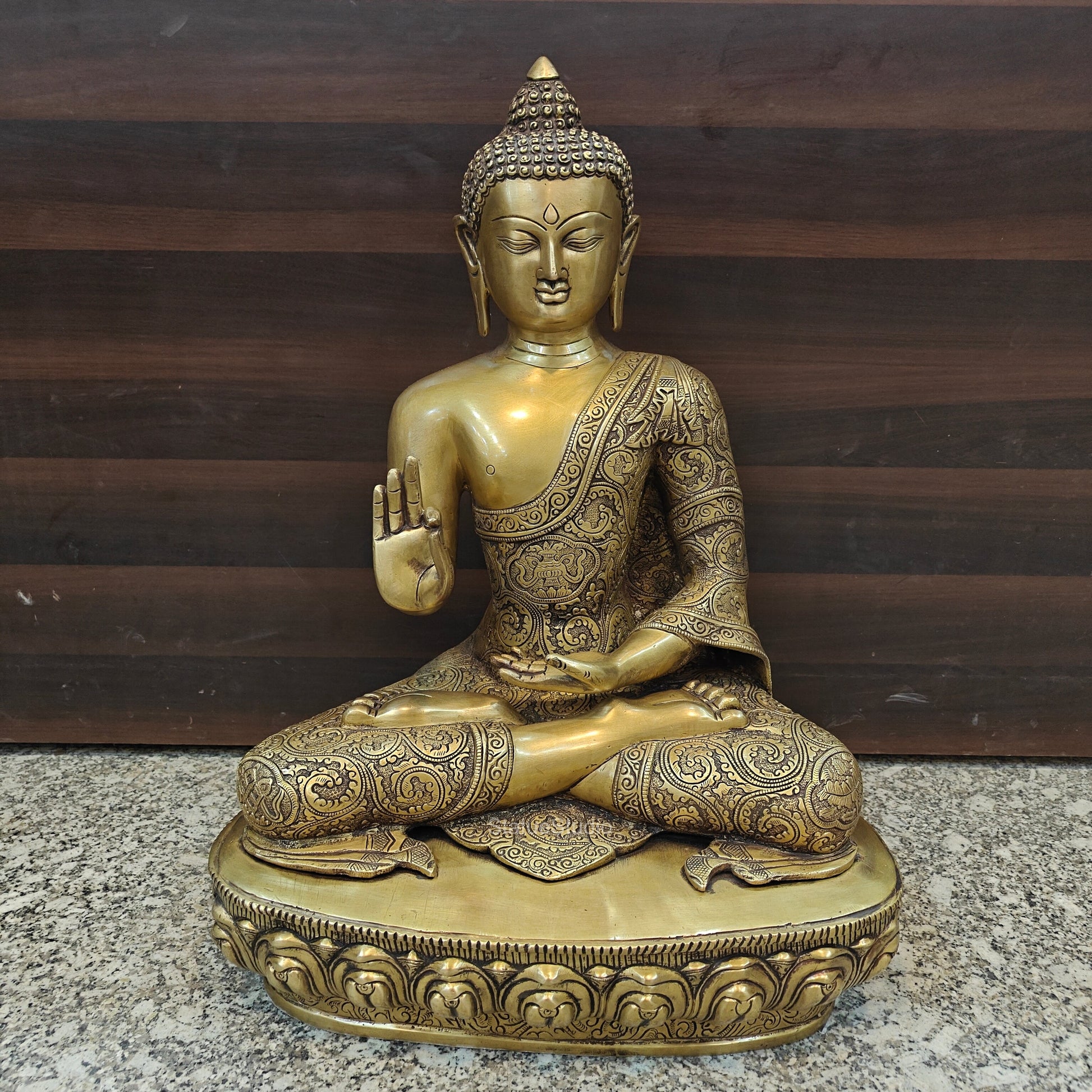 Brass Large Buddha Statue Antique Finish Showpiece 2 Feet - Image 3