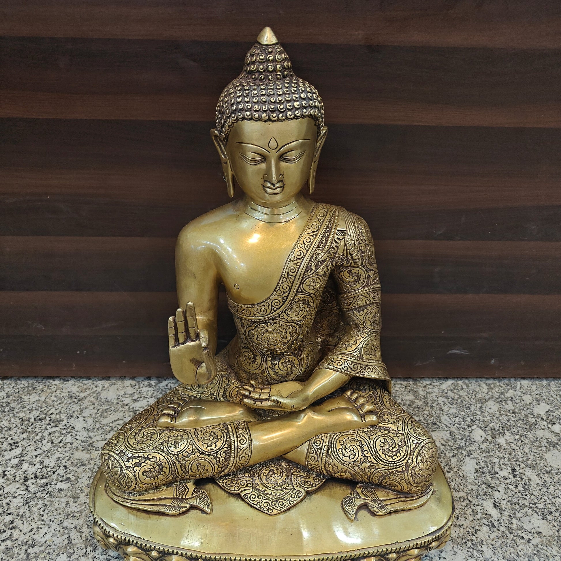 Brass Large Buddha Statue Antique Finish Showpiece 2 Feet - Image 4
