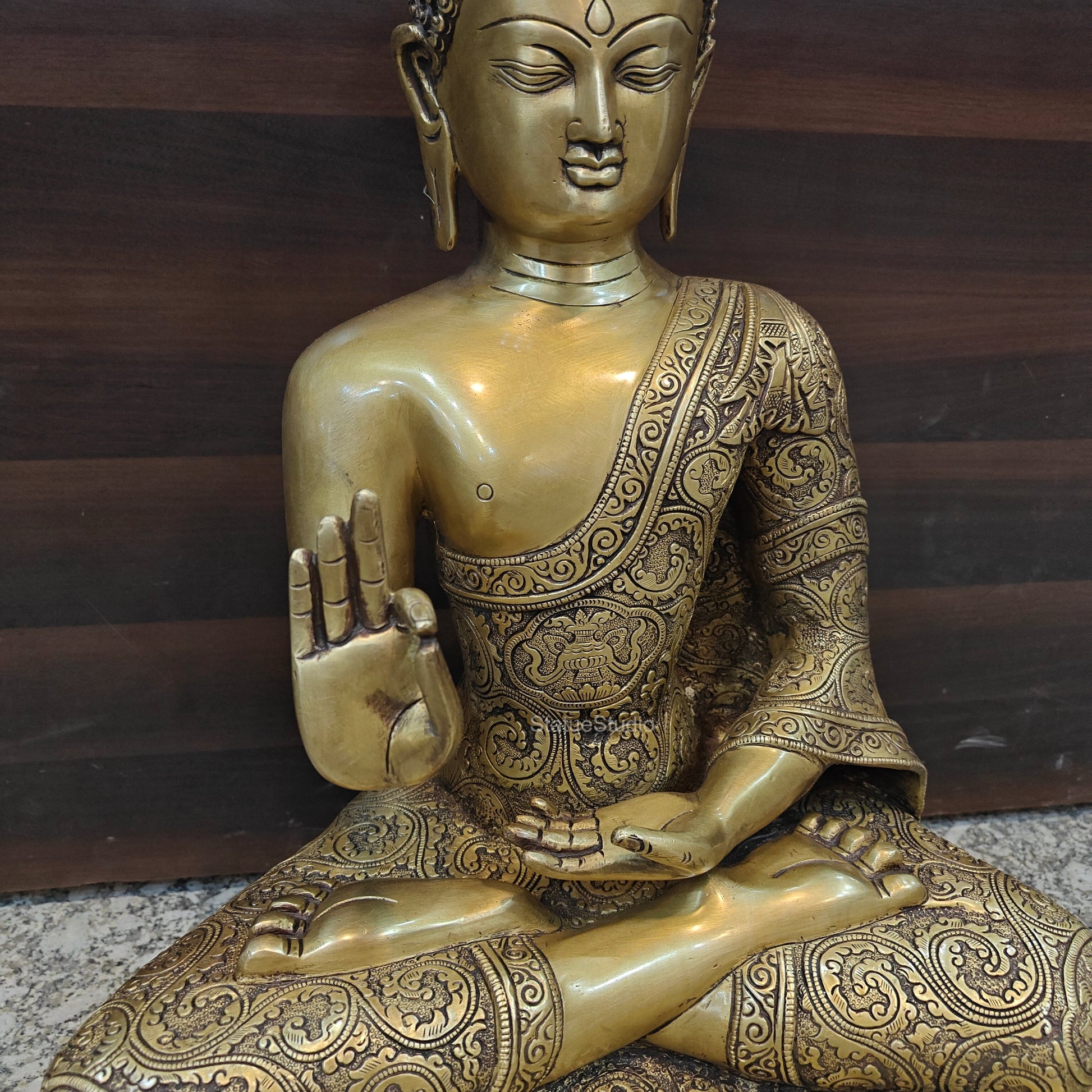 Brass Large Buddha Statue Antique Finish Showpiece 2 Feet - Image 8