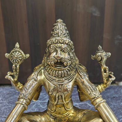 Brass Yog Narsimha swamy Statue Narsingh Idol 11 Inches by vendor-unknown - Hindu Gods (View 4)