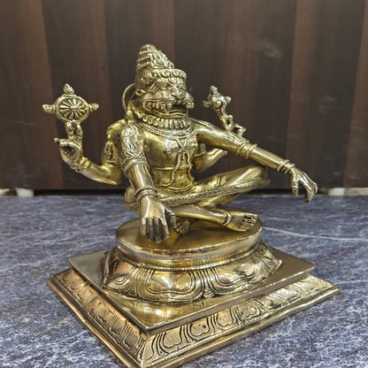 Brass Yog Narsimha swamy Statue Narsingh Idol 11 Inches by vendor-unknown - Hindu Gods (View 5)