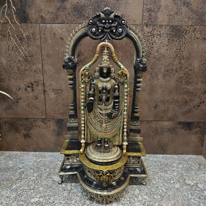 Brass Lord Tirupati Balaji Venkateshwara Swamy Idol 3 Feet by vendor-unknown - Hindu Gods (View 3)