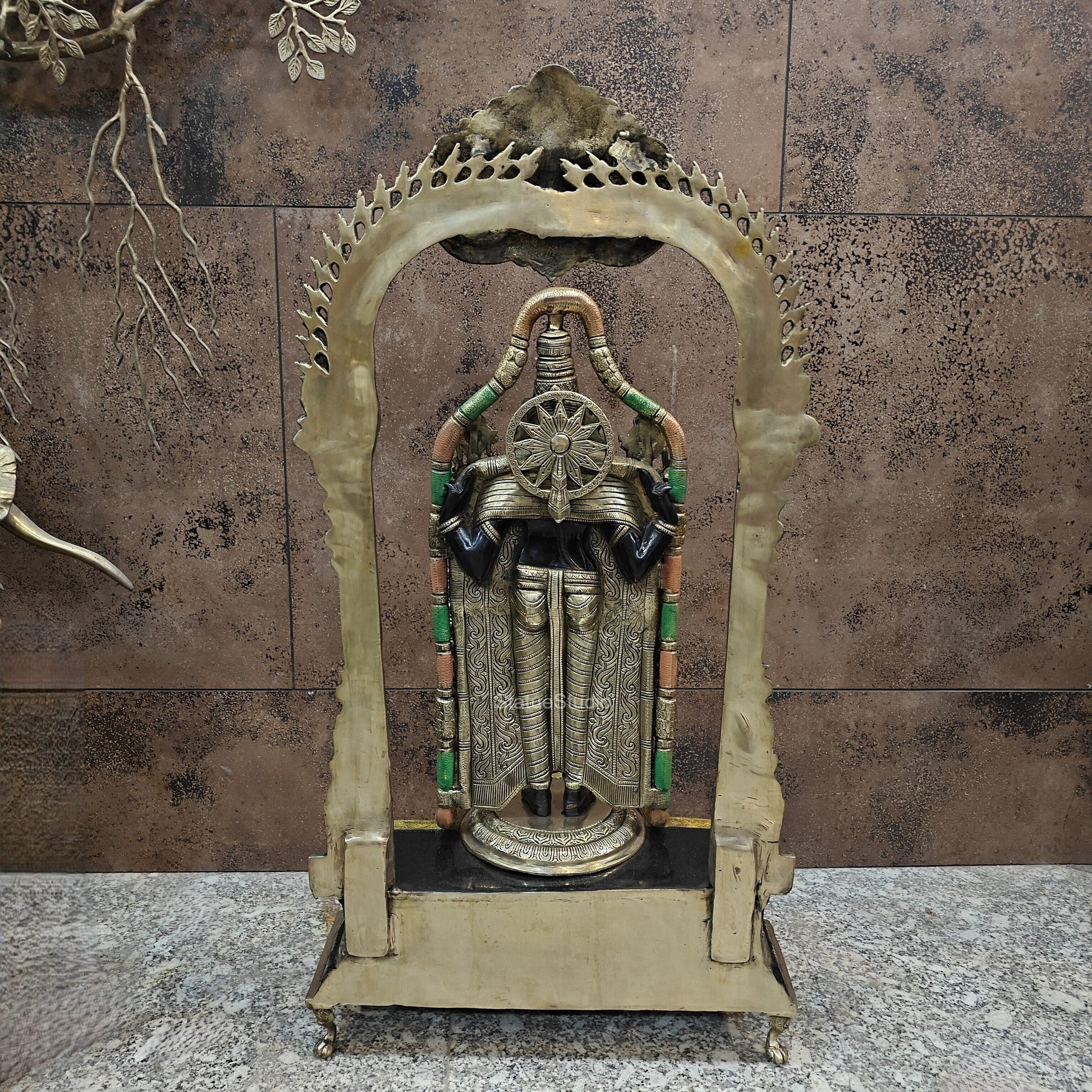 Brass Lord Tirupati Balaji Venkateshwara Swamy Idol 3 Feet - Image 12