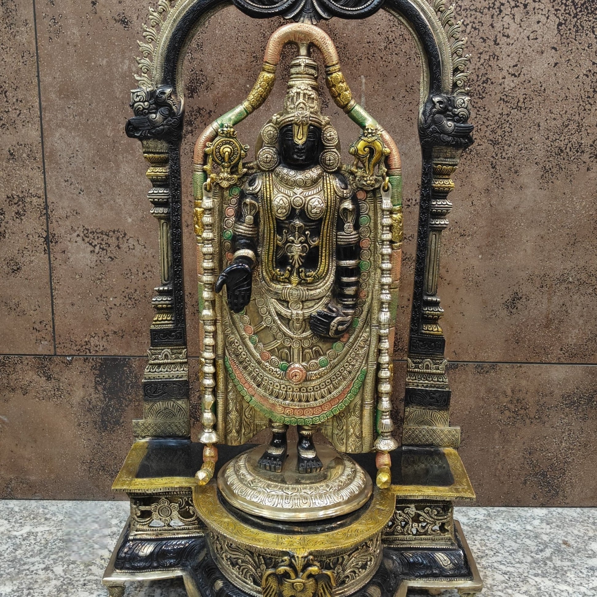 Brass Lord Tirupati Balaji Venkateshwara Swamy Idol 3 Feet - Image 2