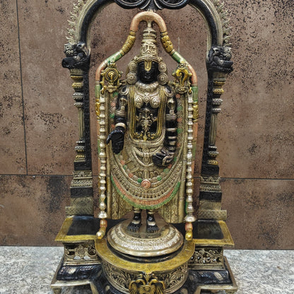 Brass Lord Tirupati Balaji Venkateshwara Swamy Idol 3 Feet by vendor-unknown - Hindu Gods (View 2)