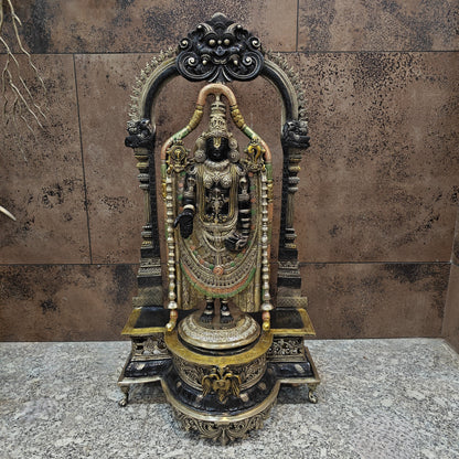 Brass Lord Tirupati Balaji Venkateshwara Swamy Idol 3 Feet by vendor-unknown - Hindu Gods (View 4)