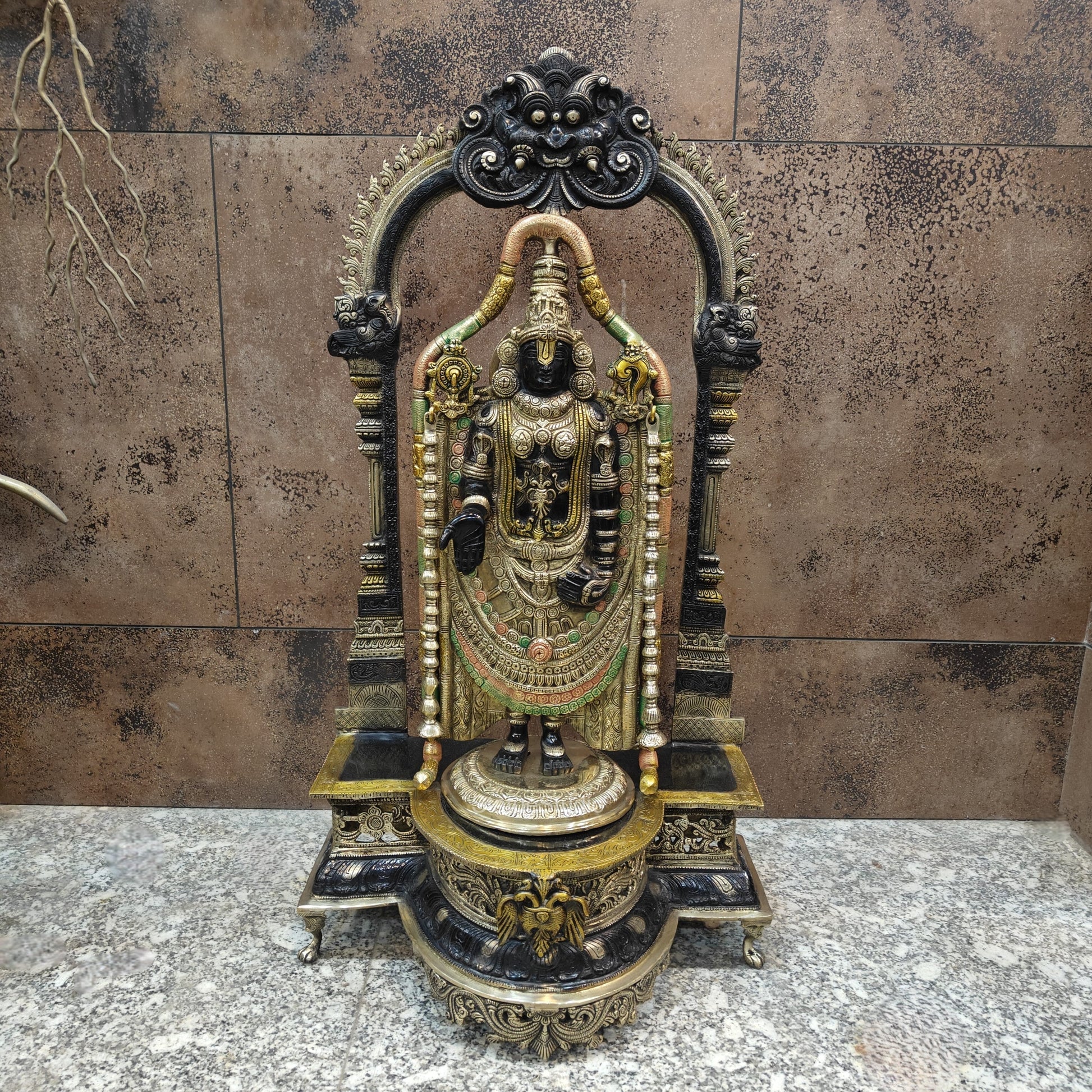 Brass Lord Tirupati Balaji Venkateshwara Swamy Idol 3 Feet - Image 5