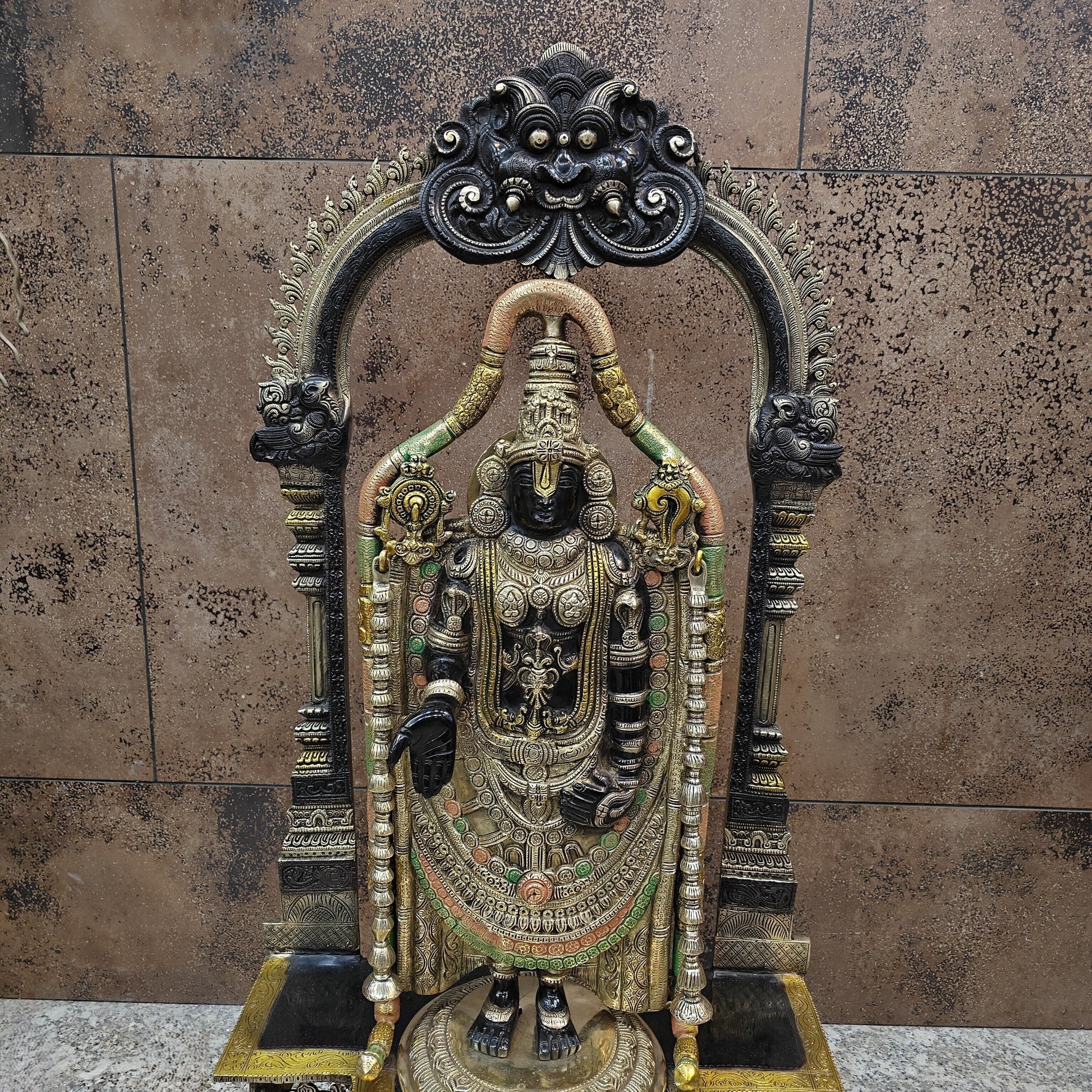Brass Lord Tirupati Balaji Venkateshwara Swamy Idol 3 Feet - Image 7