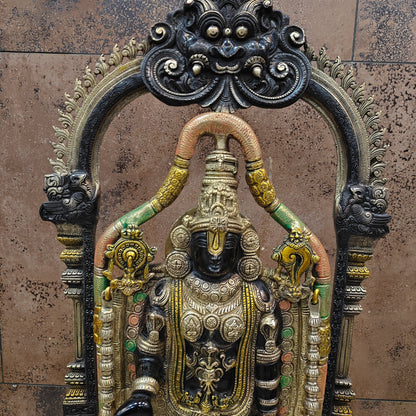 Brass Lord Tirupati Balaji Venkateshwara Swamy Idol 3 Feet by vendor-unknown - Hindu Gods (View 8)
