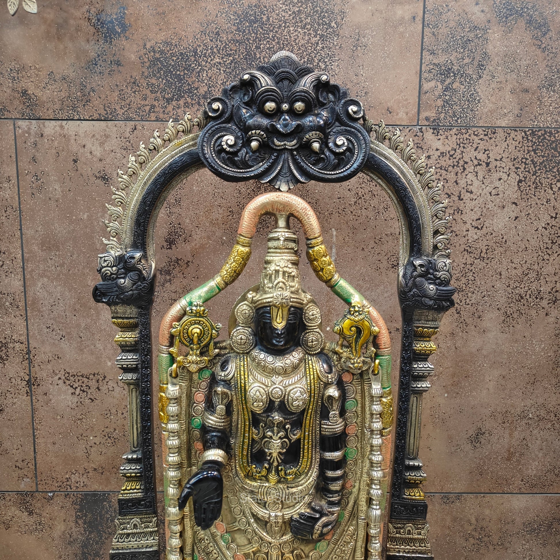 Brass Lord Tirupati Balaji Venkateshwara Swamy Idol 3 Feet - Image 9
