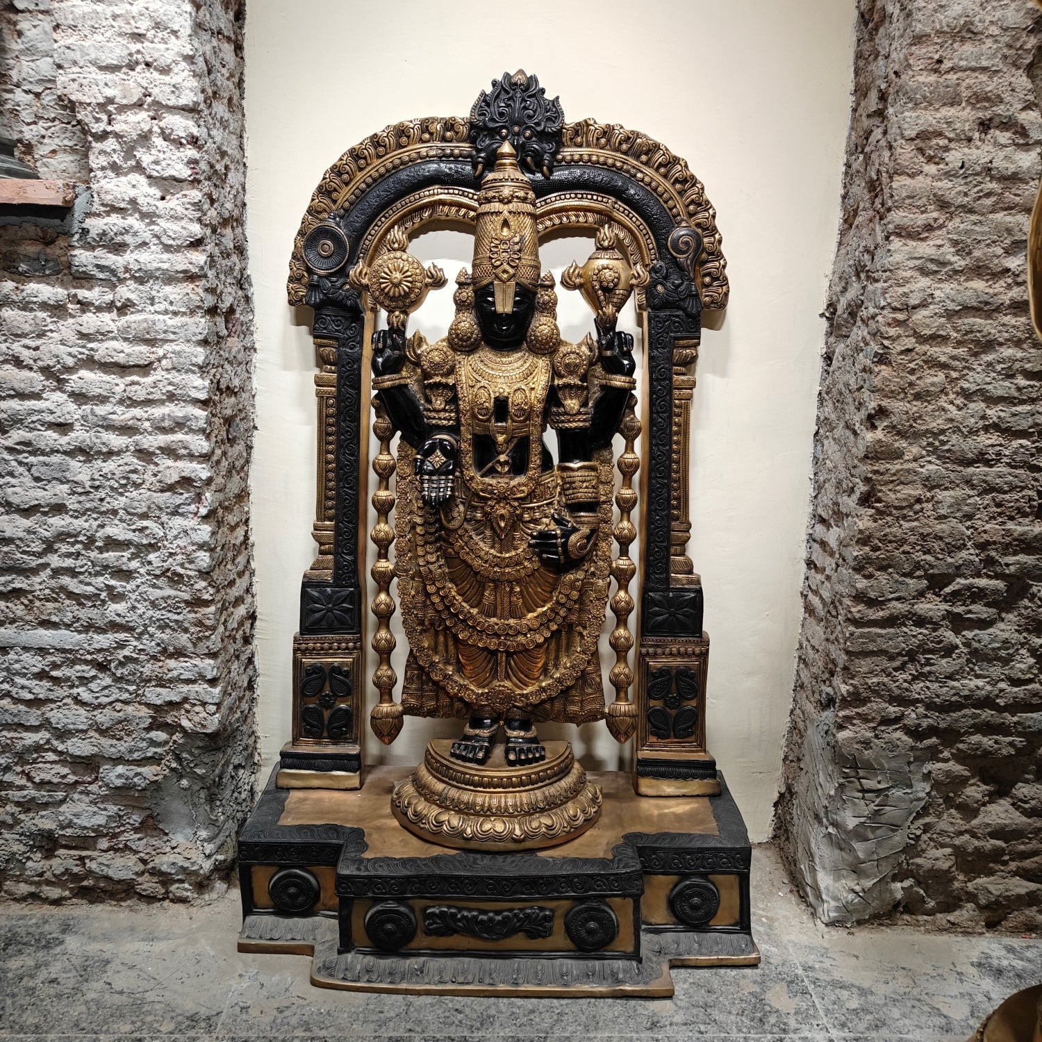 Brass Tirupathi Balaji Idol Large Size 5 Feet - Eco-friendly - Sama Homes