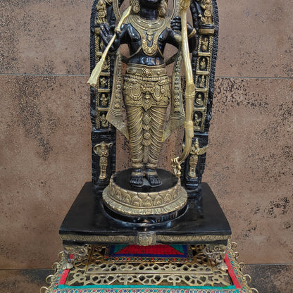 Brass Ram Lalla Statue Antique Finish 2 Feet by vendor-unknown - Hindu Gods (View 8)