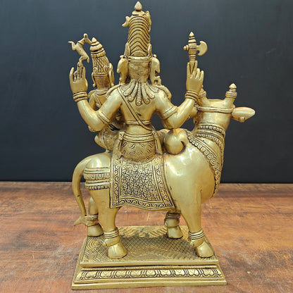 Brass Superfine Lord Shiva Parvati Idol Seated On Nandi 16 Inch by vendor-unknown - Hindu Gods (View 10)