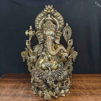 Elegant Brass Large Ganesha Statue 29 Inches by vendor-unknown - Hindu Gods (View 3)