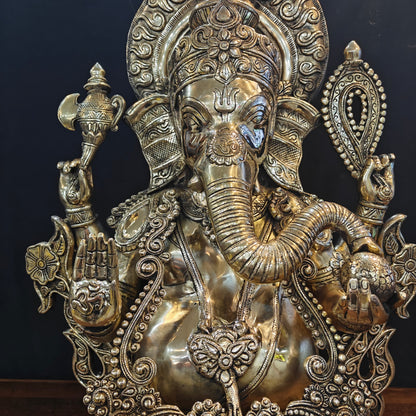 Elegant Brass Large Ganesha Statue 29 Inches by vendor-unknown - Hindu Gods (View 6)
