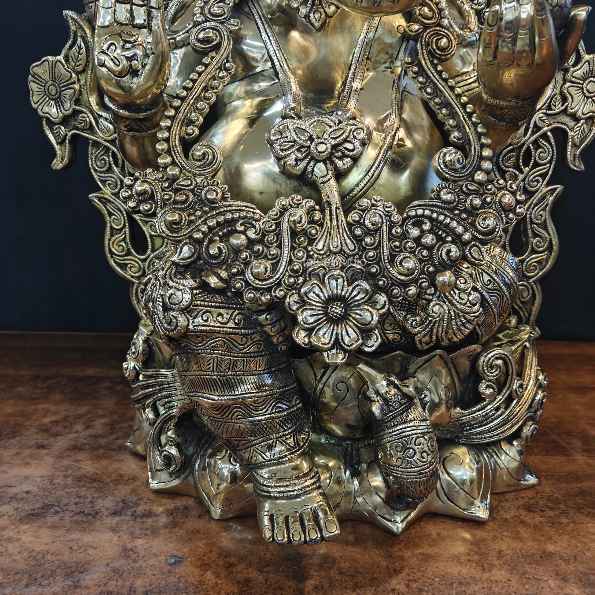 Elegant Brass Large Ganesha Statue 29 Inches - Image 7
