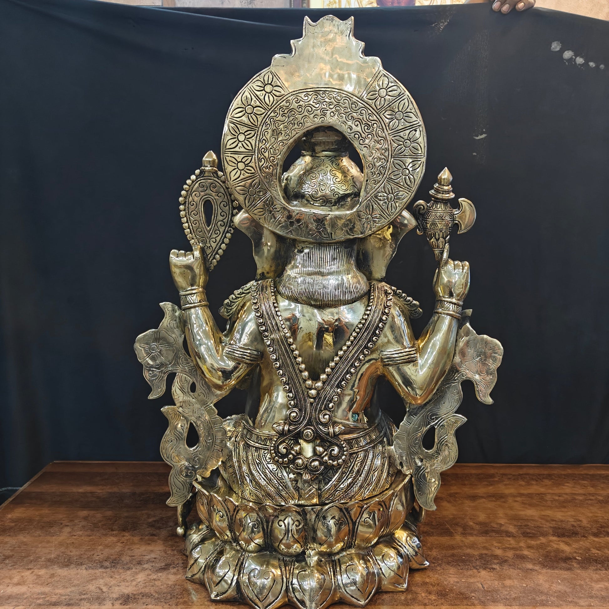 Elegant Brass Large Ganesha Statue 29 Inches - Image 8
