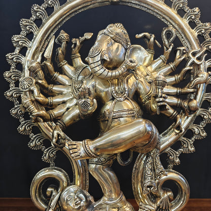 Brass Large Tandav Ganesha Statue 25 Inch by vendor-unknown - Hindu Gods (View 4)