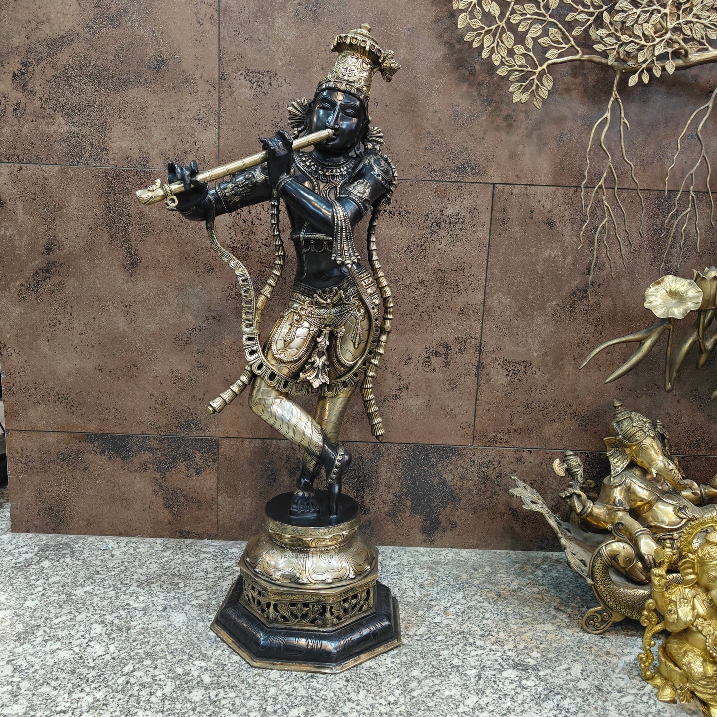 Superfine Handcrafted Krishna Statue 45 Inches