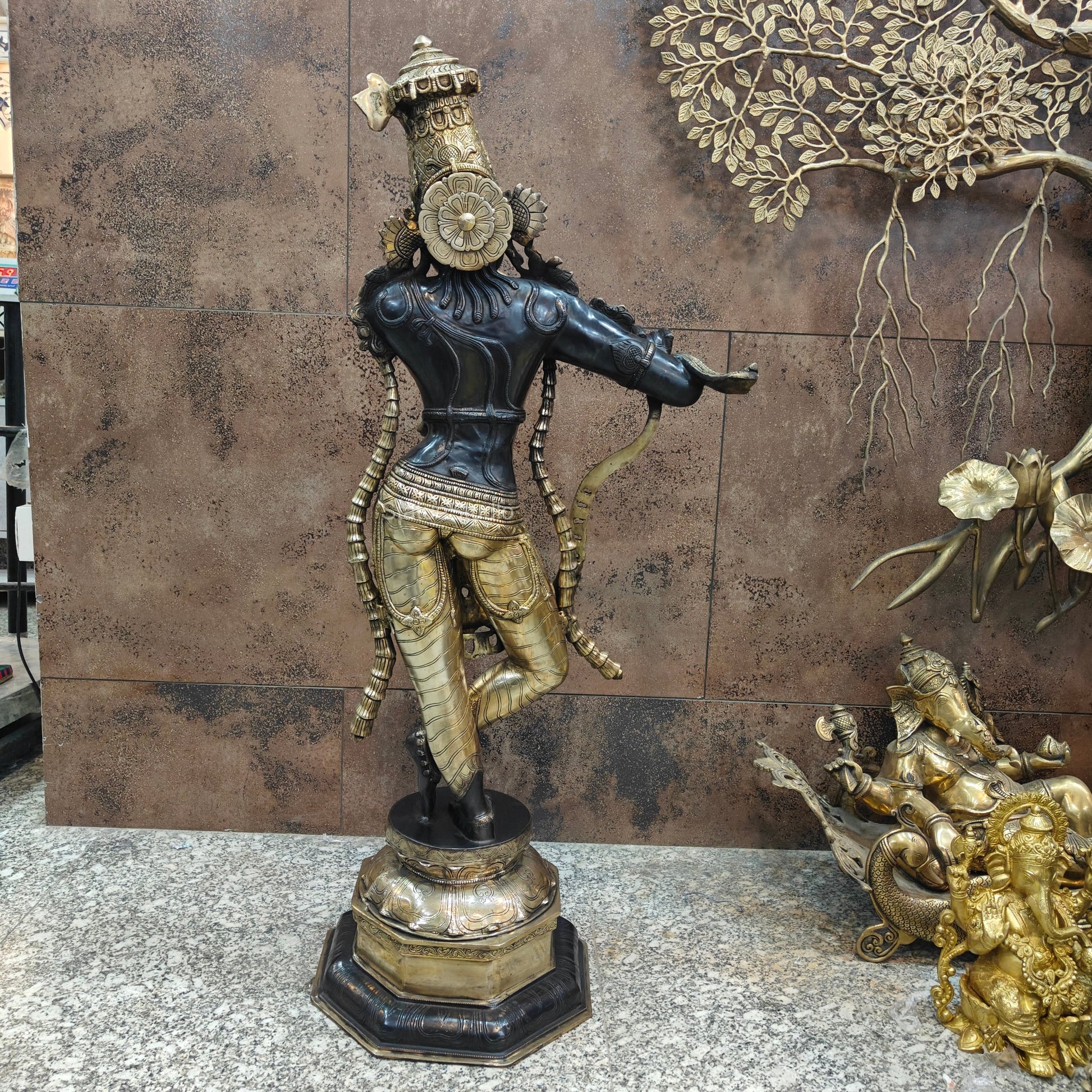 Superfine Handcrafted Krishna Statue 45 Inches - Image 8