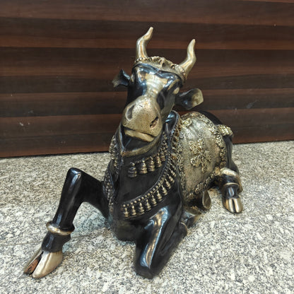 Brass Large Nandi Sculpture Antique Finish 33 inch by vendor-unknown - Spiritual (View 3)