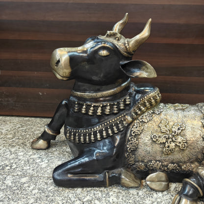 Brass Large Nandi Sculpture Antique Finish 33 inch by vendor-unknown - Spiritual (View 4)