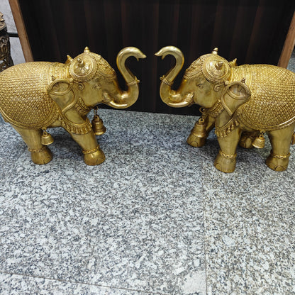 Brass Large Elephant Pair Statue Feng Shui 2 Feet Lenght by vendor-unknown - Decor (View 5)
