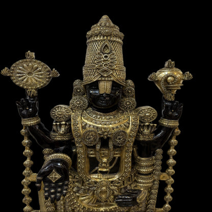 Brass Large Tirupati Balaji Statue Antique Finish For Home Decor 6 Feet by vendor-unknown - Hindu Gods (View 5)
