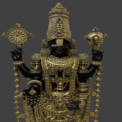 Brass Large Tirupati Balaji Statue Antique Finish For Home Decor 6 Feet by vendor-unknown - Hindu Gods (View 7)
