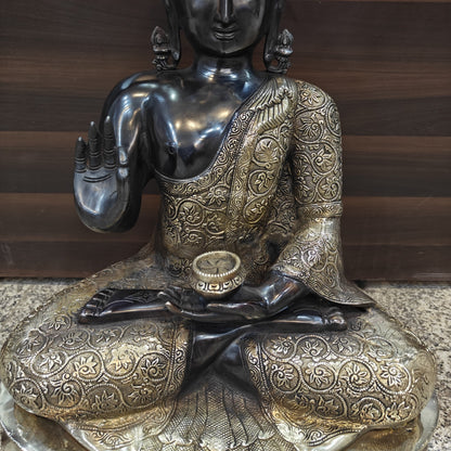 Brass Blessing Buddha Statue Antique Finish 21 Inches by vendor-unknown - Buddha (View 5)