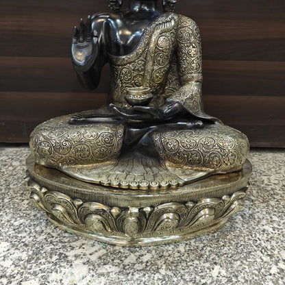 Brass Blessing Buddha Statue Antique Finish 21 Inches by vendor-unknown - Buddha (View 6)