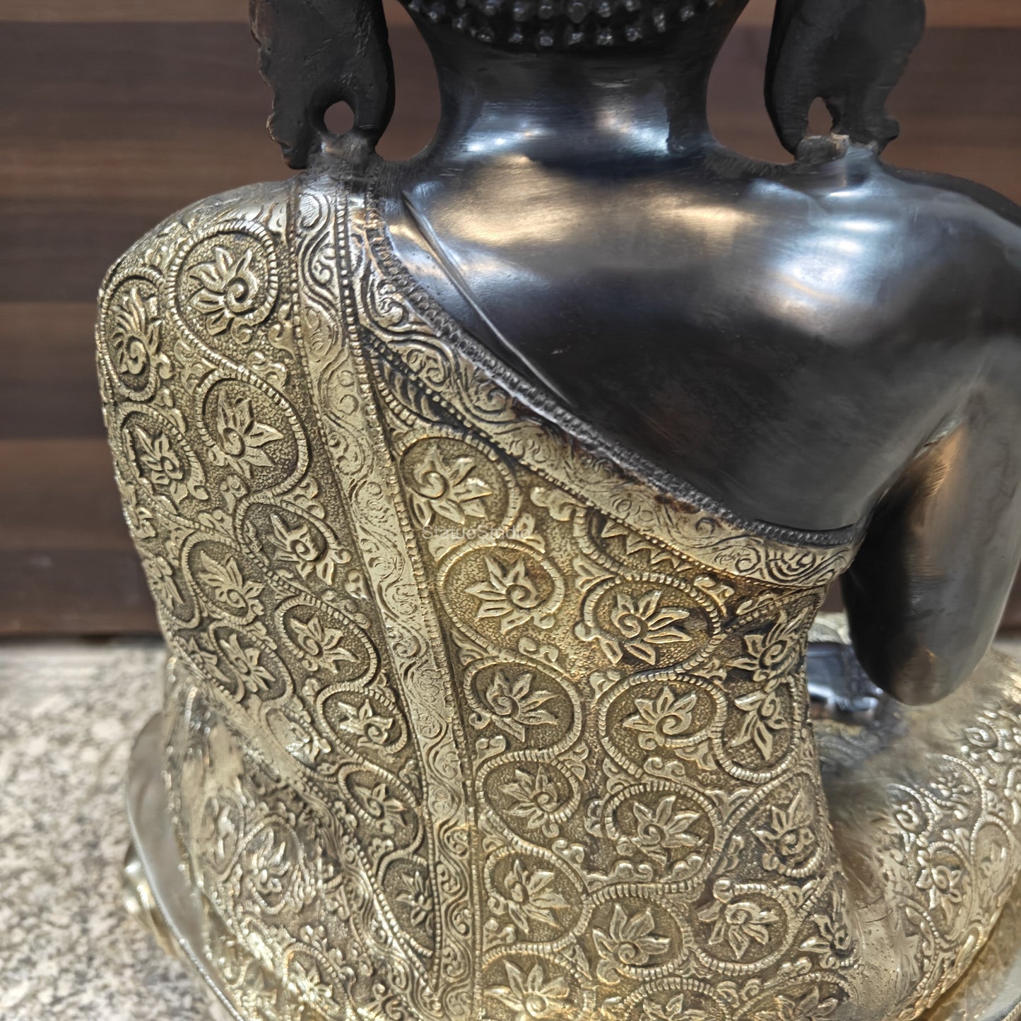 Brass Blessing Buddha Statue Antique Finish 21 Inches