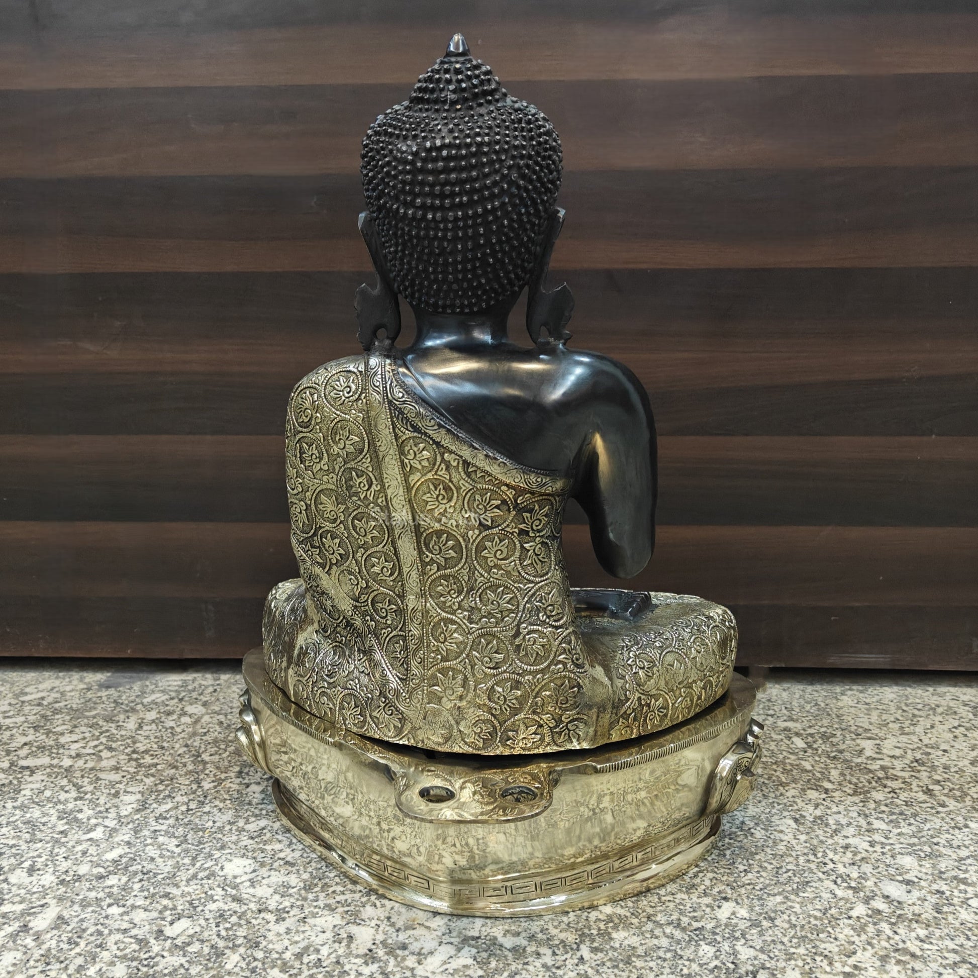 Brass Blessing Buddha Statue Antique Finish 21 Inches - Image 8