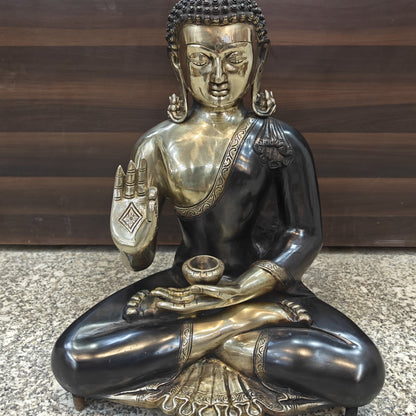 Brass Blessing Buddha Statue Antique Finish 20 Inches by vendor-unknown - Buddha (View 2)