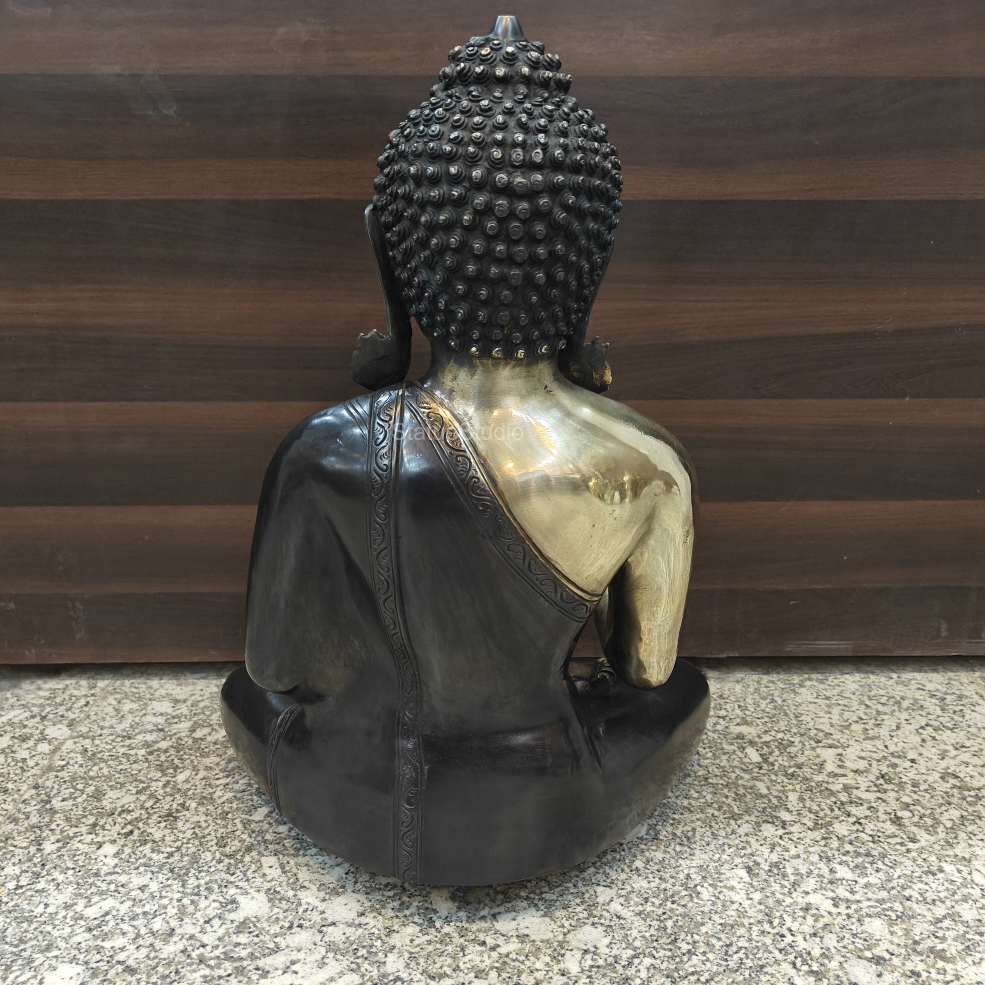 Brass Blessing Buddha Statue Antique Finish 20 Inches - Image 7
