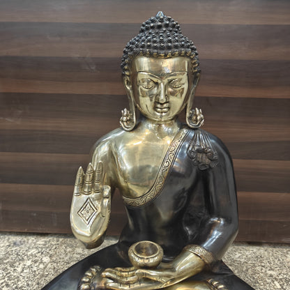Brass Blessing Buddha Statue Antique Finish 2 Feet by vendor-unknown - Buddha (View 5)