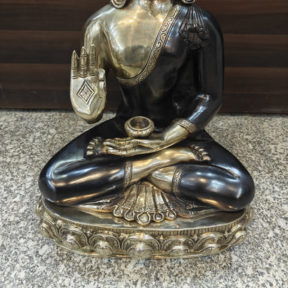 Brass Blessing Buddha Statue Antique Finish 2 Feet by vendor-unknown - Buddha (View 7)