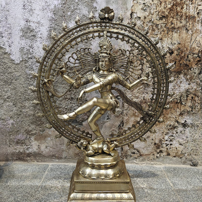 Brass Large Nataraja Statue For Home Decor 4 Feet by vendor-unknown - Hindu Gods (View 3)