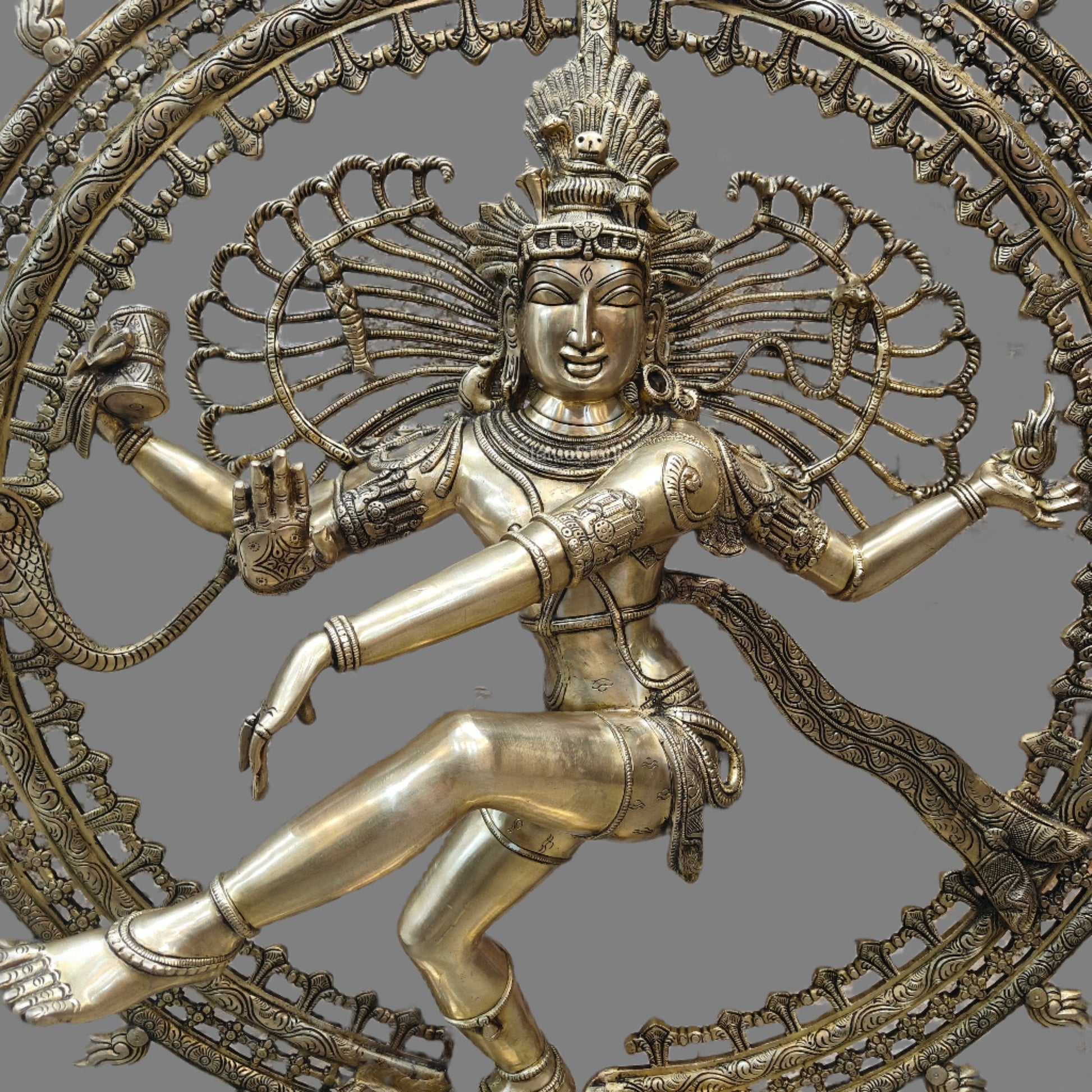 Brass Large Nataraja Statue For Home Decor 4 Feet - Image 2
