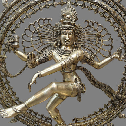 Brass Large Nataraja Statue For Home Decor 4 Feet by vendor-unknown - Hindu Gods (View 2)