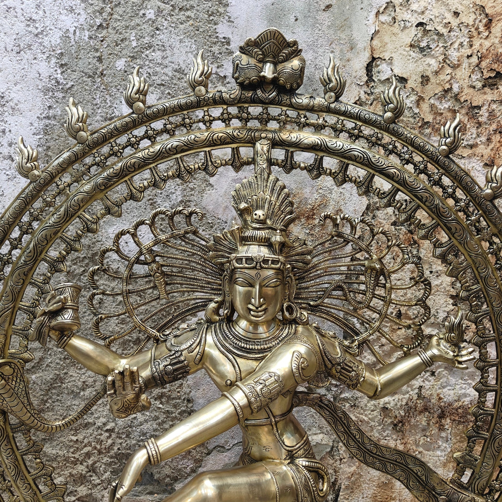 Brass Large Nataraja Statue For Home Decor 4 Feet - Image 9