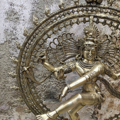 Brass Large Nataraja Statue For Home Decor 4 Feet by vendor-unknown - Hindu Gods (View 6)