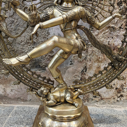 Brass Large Nataraja Statue For Home Decor 4 Feet by vendor-unknown - Hindu Gods (View 8)