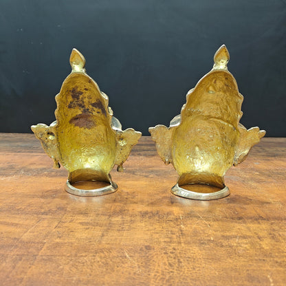 Brass Shiva Parvati Head Pair Statue 8.5 Inch by vendor-unknown - Hindu Gods (View 7)