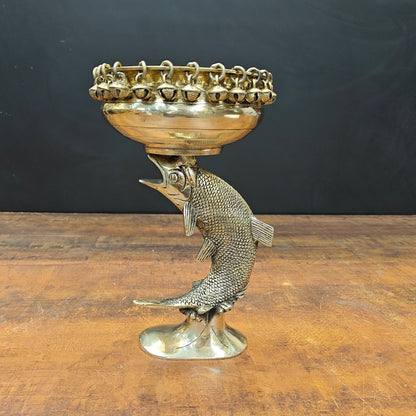 Brass Fish Designer Urli For Home Office Decor 11 Inch by vendor-unknown - Decor (View 3)