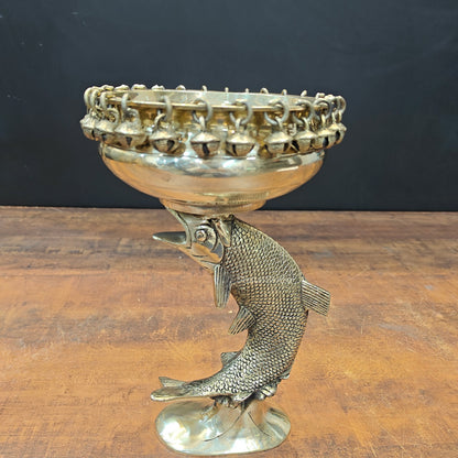 Brass Fish Designer Urli For Home Office Decor 11 Inch by vendor-unknown - Decor (View 5)