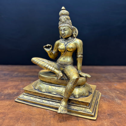 Brass Seated Parvati Uma Devi Idol 14 Inches by vendor-unknown - Hindu Gods (View 5)