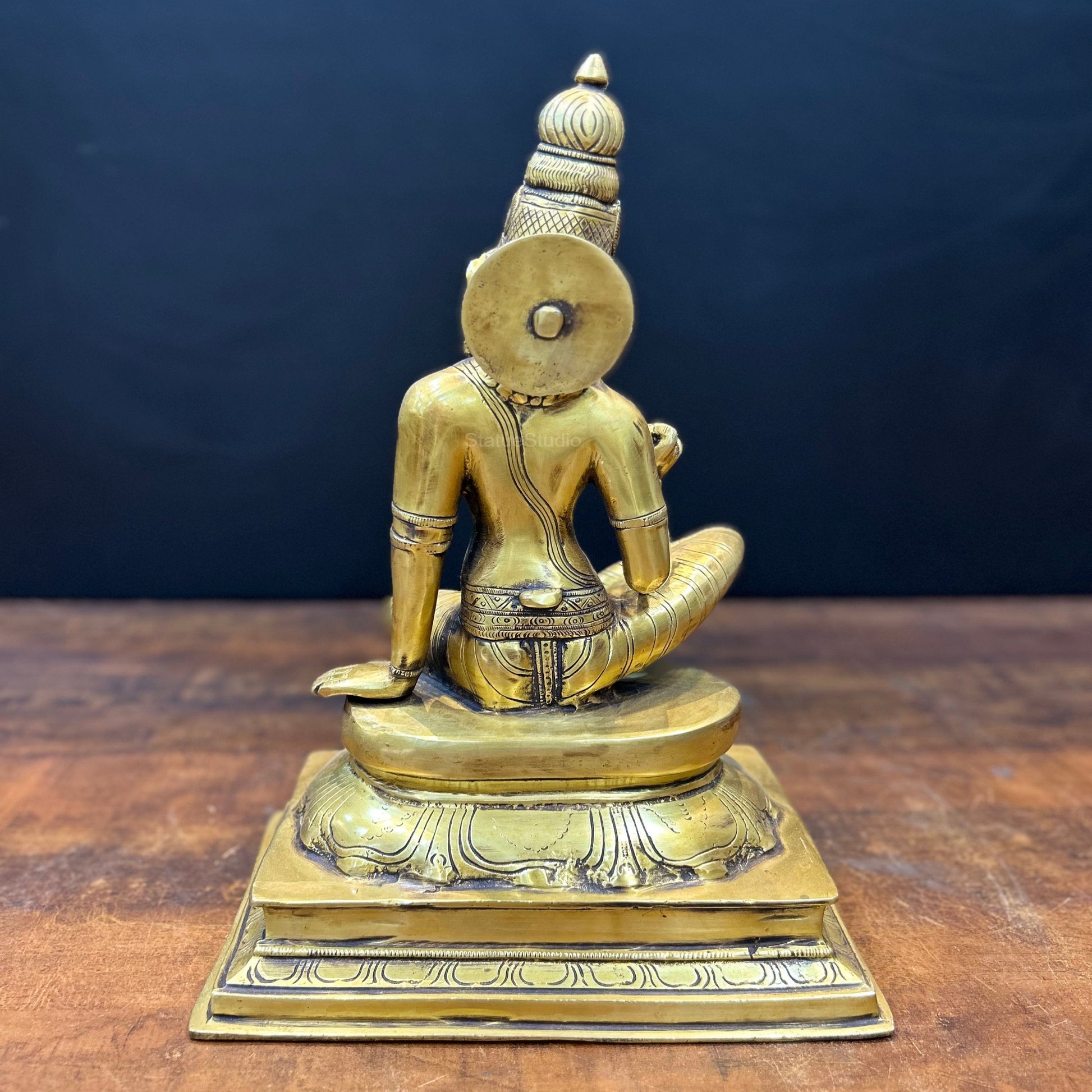 Brass Seated Parvati Uma Devi Idol 14 Inches - Image 6