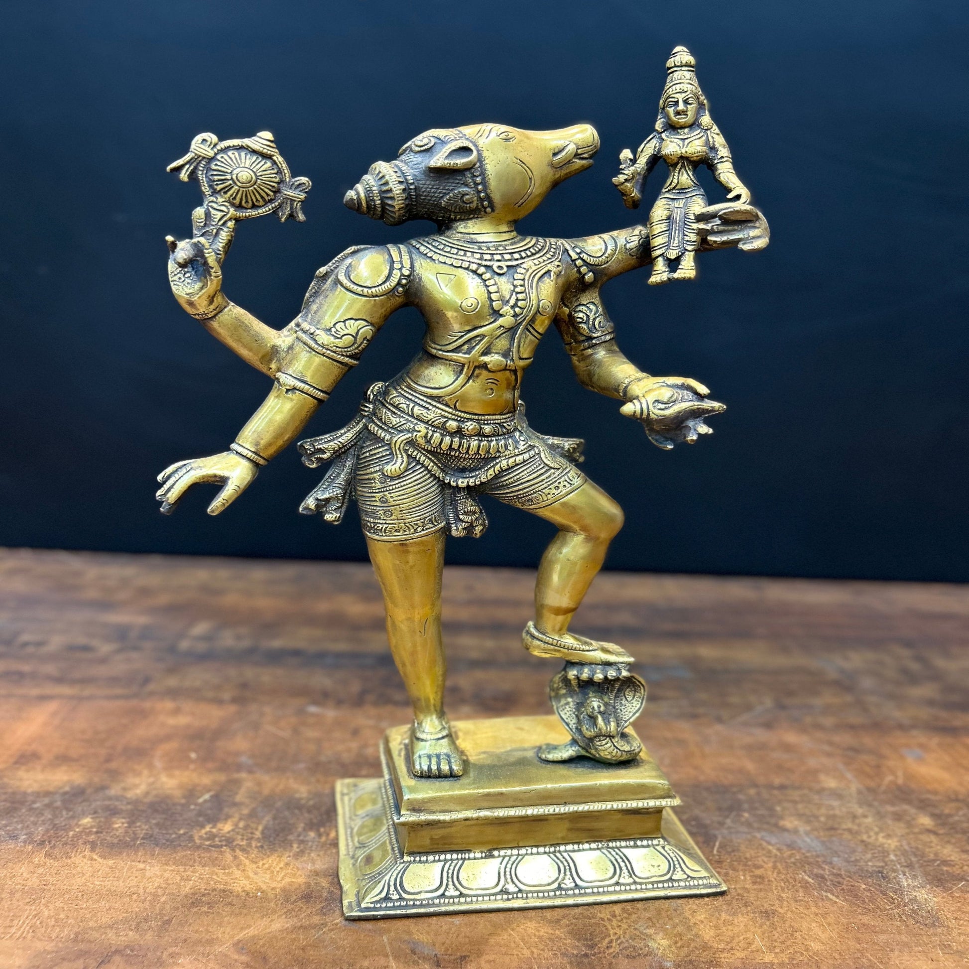 Brass Bhoovaraha swamy Varaha Lakshmi Statue 17 Inch - Image 3